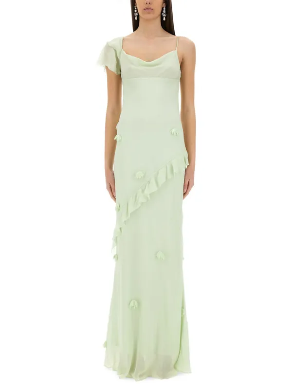 Long Dress With Floral Appliqués - Self-Portrait