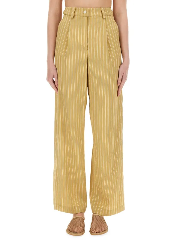 Striped Satin Tailored Pants - Alysi
