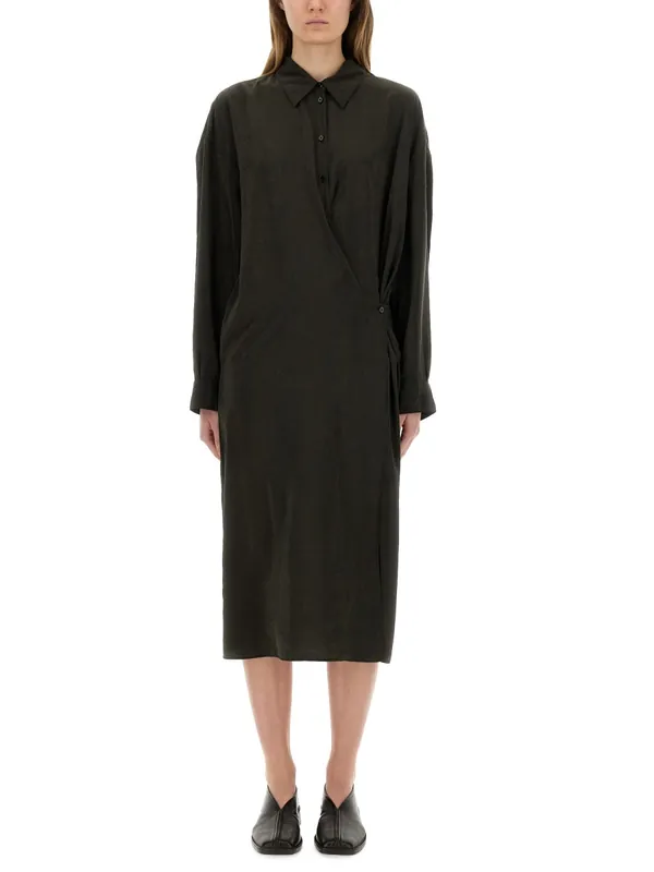 "Straight Collar Twisted" Dress - Lemaire