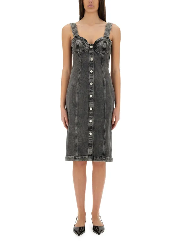 Denim Midi Dress - Moschino