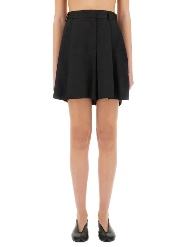 Asymmetrical Wool Shorts - Moschino