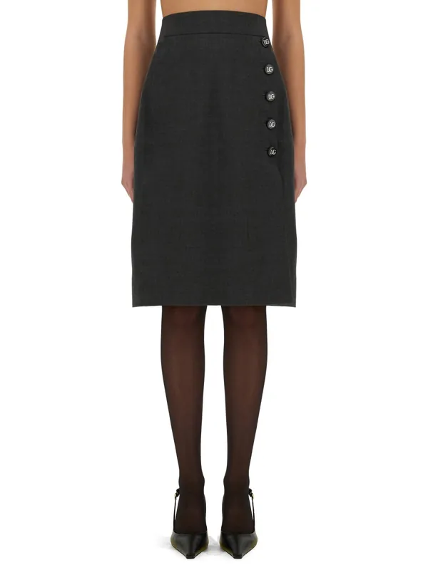 Wool Midi Skirt - Dolce & Gabbana