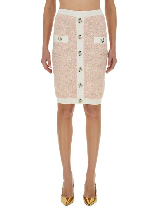 Tweed Midi Skirt - Balmain