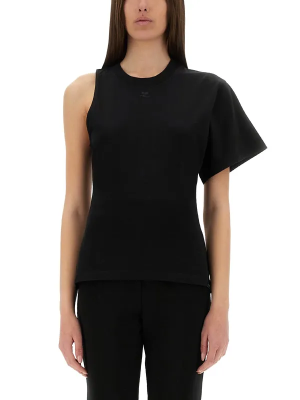 One-Shoulder T-Shirt In Scuba