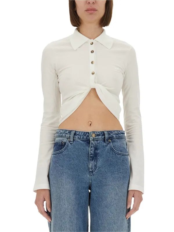Cropped Polo Shirt "Twist" - Courrèges