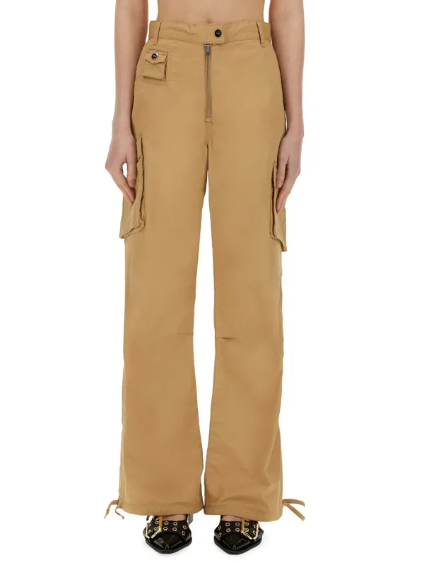 Cotton Twill Cargo Pants - Ganni