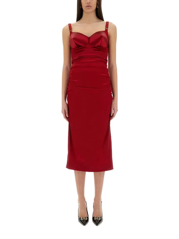 Longuette Dress With Cone Cups - Dolce & Gabbana