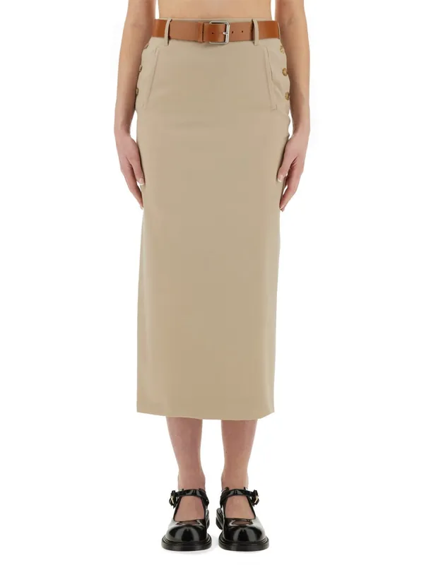 "Tailored Twist" Long Skirt - Moschino
