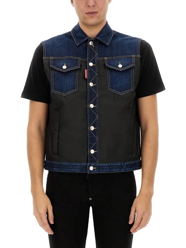 Denim Puffer Vest - Dsquared2
