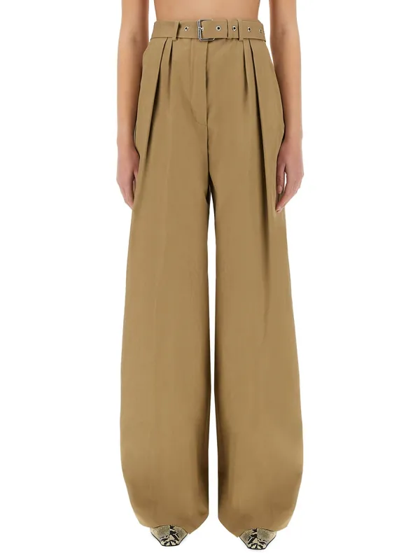 Wide-Leg Pants With Belt