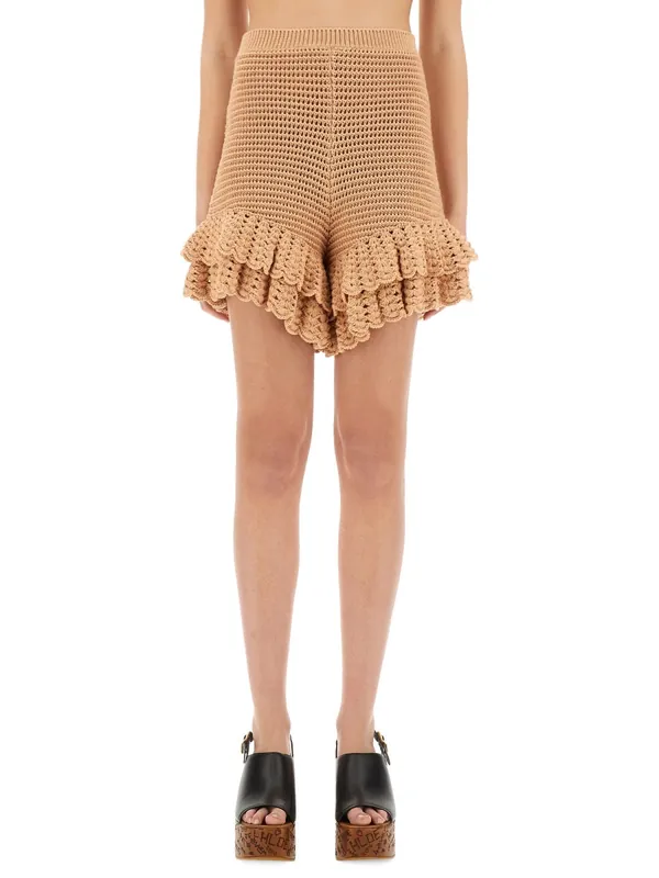 Crochet Knit Mini Shorts - Chloé