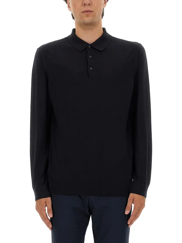 Knitted Polo. - Boss Camel
