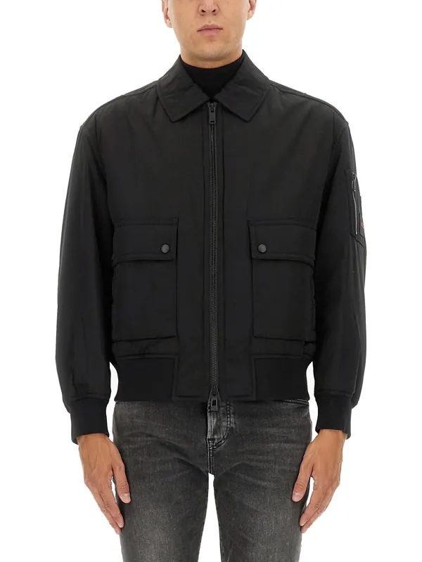 Bomber Jacket With Removable Lining - Boss