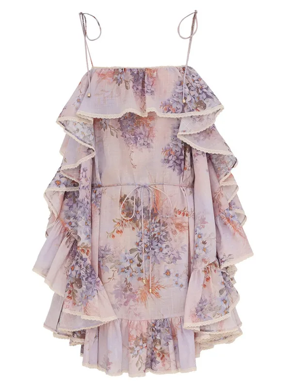 Mini Dress With Ruffles "Cascadian" - Zimmermann