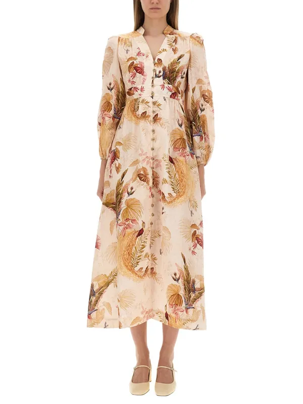 "Ascension Plunge" Midi Dress - Zimmermann