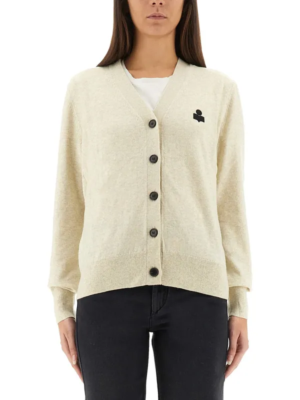 Cardigan "Karin" With Logo - Isabel Marant ÉToile