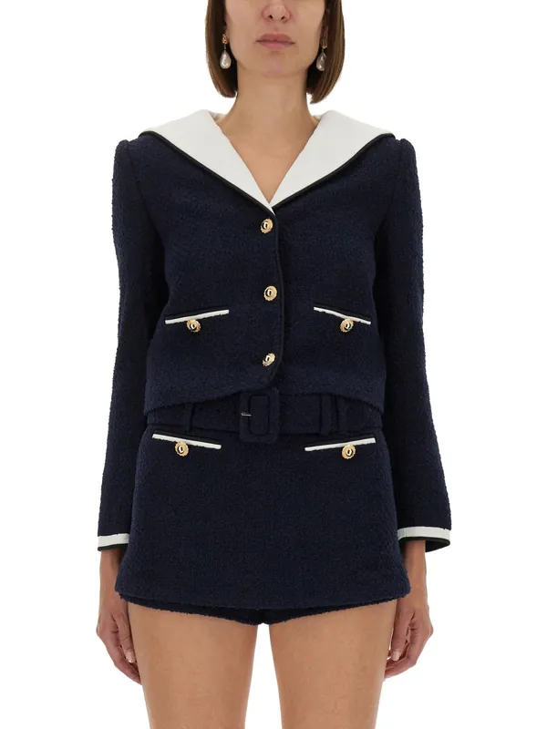 Boucle Jacket With Contrasting Neckline - Self-Portrait