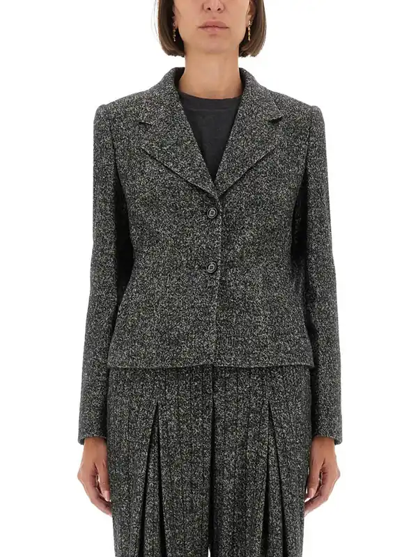 Single-Breasted Jacket In Wool Blend Dot