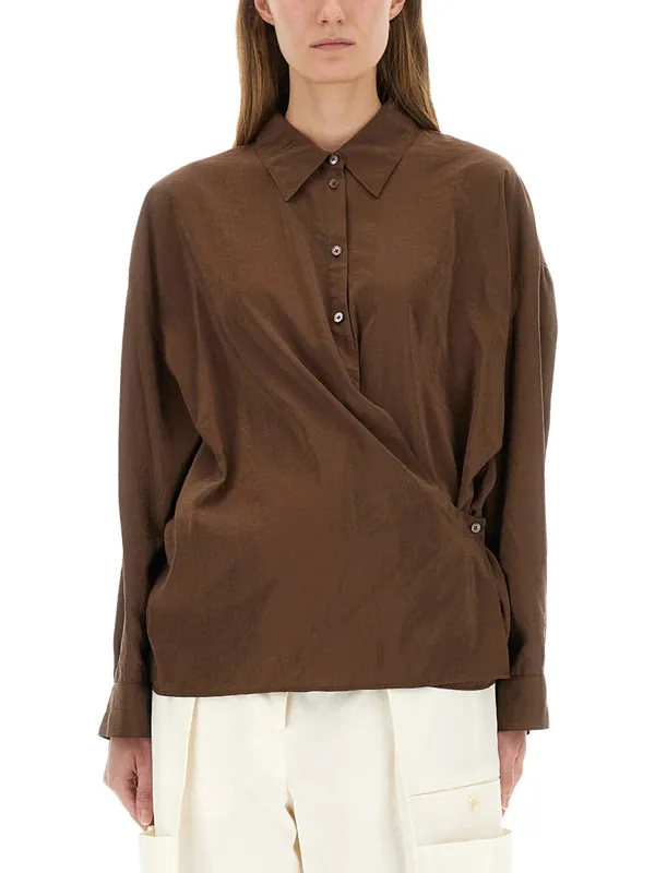 "Straight Collar Twisted" Shirt - Lemaire