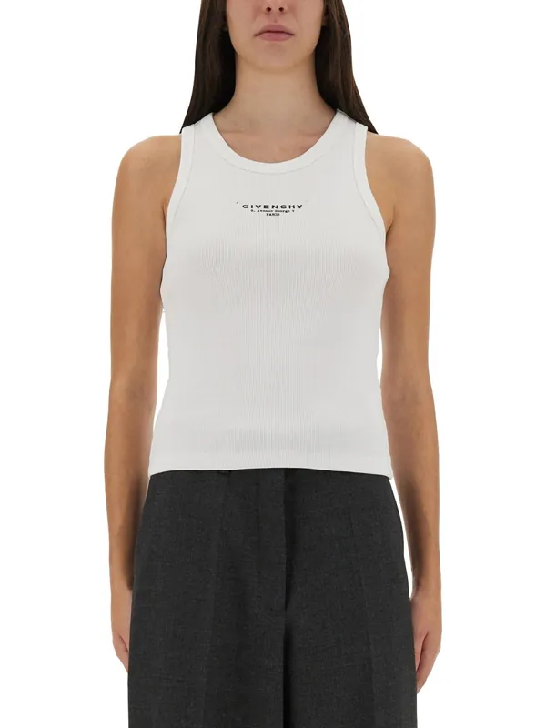 Slim Tank Top With Logo Print - Givenchy