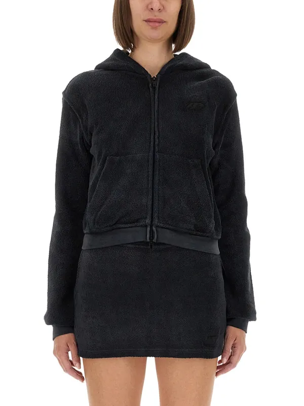 Cotton Terry Sweatshirt With Zipper - Alexander Wang