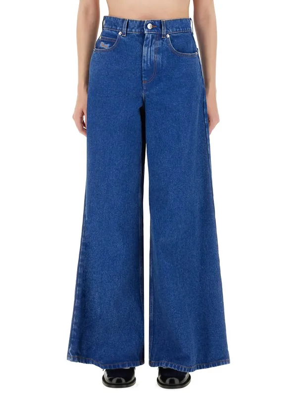Denim Wide Leg Jeans - Marni
