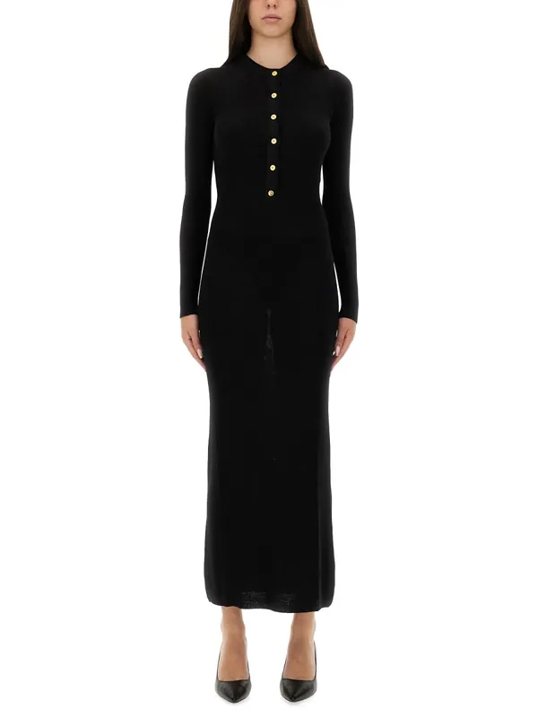 Wool Dress With Buttons - Versace