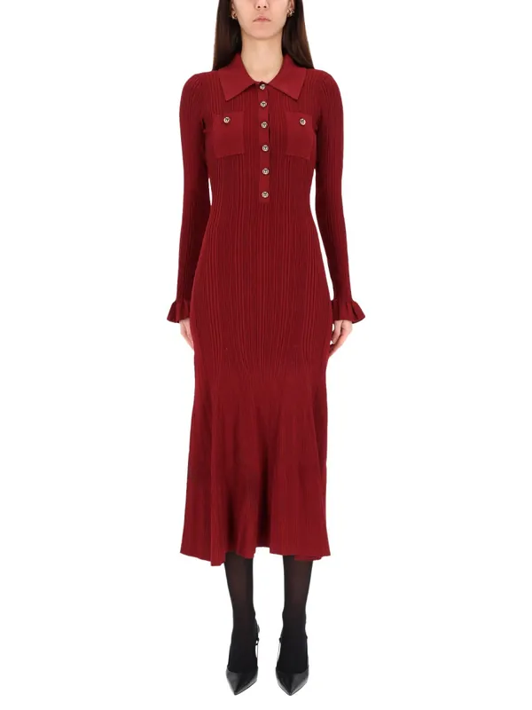Midi Dress With Collar - Self-Portrait