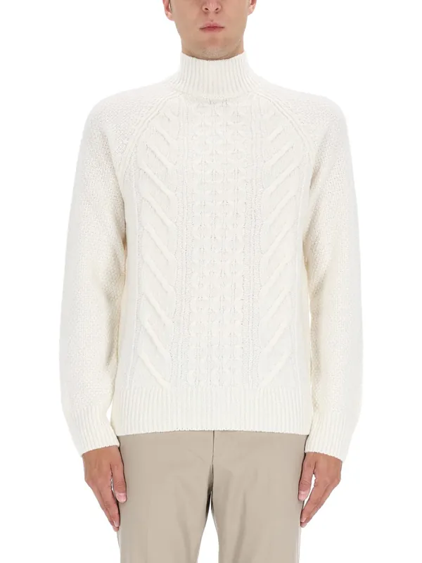 "L-Hector" Cable-Knit Sweater