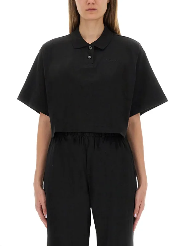 Cropped Jersey Polo Shirt - Alexander Wang