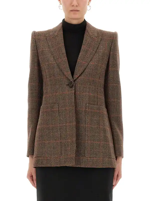 Plaid Wool Tailored Jacket - Chloé