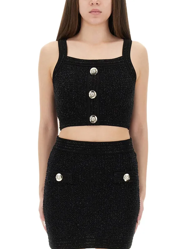 Tweed Crop Top - Balmain
