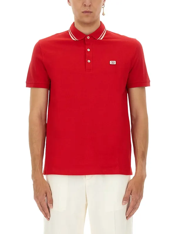 Polo Shirt With Signature Vlogo - Valentino Garavani