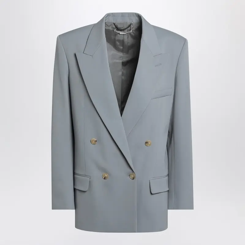 Light Grey Wool Double-Breasted Jacket