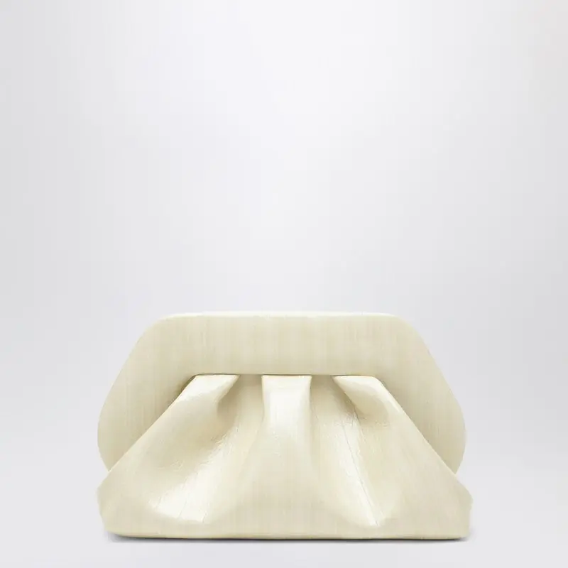Tia Clutch In Light Beige - Themoirè