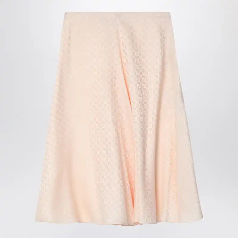 Skirt In Pink Ff Silk - Fendi