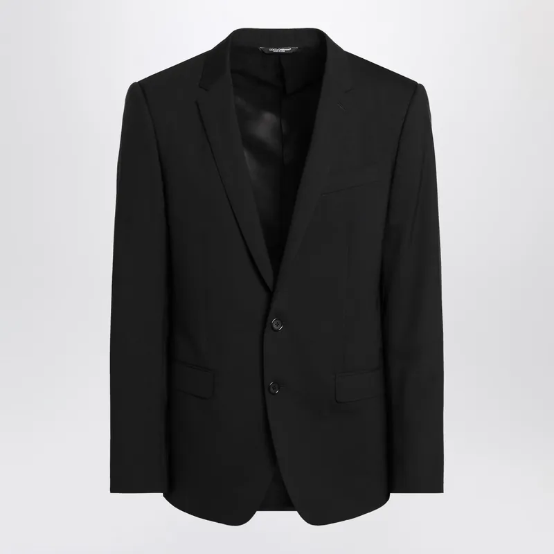Black Single-Breasted Virgin Wool Suit