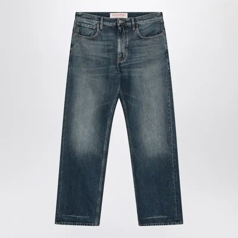 Blue Washed Denim Jeans - Valentino Garavani