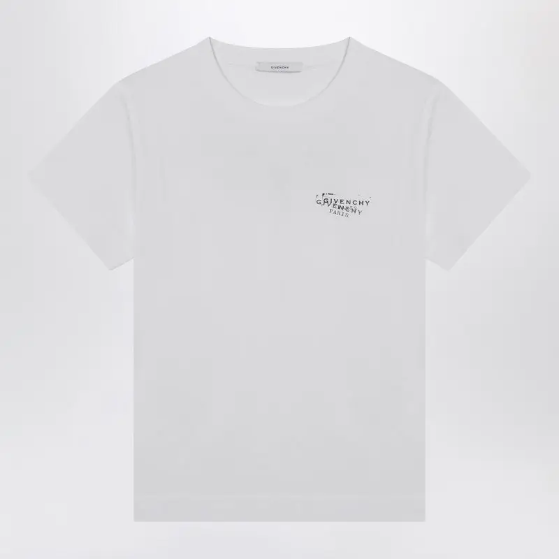 White Cotton T-Shirt With Logo Print