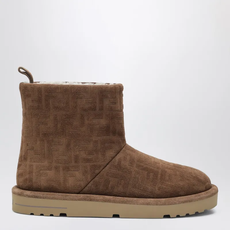 Brown Suede Ankle Boots - Fendi