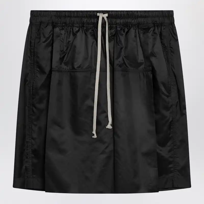 Black Drawstring Kilt Shorts - Moncler + Rick Owens