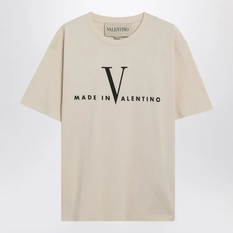 Butter-Colored “Made In Valentino” T-Shirt