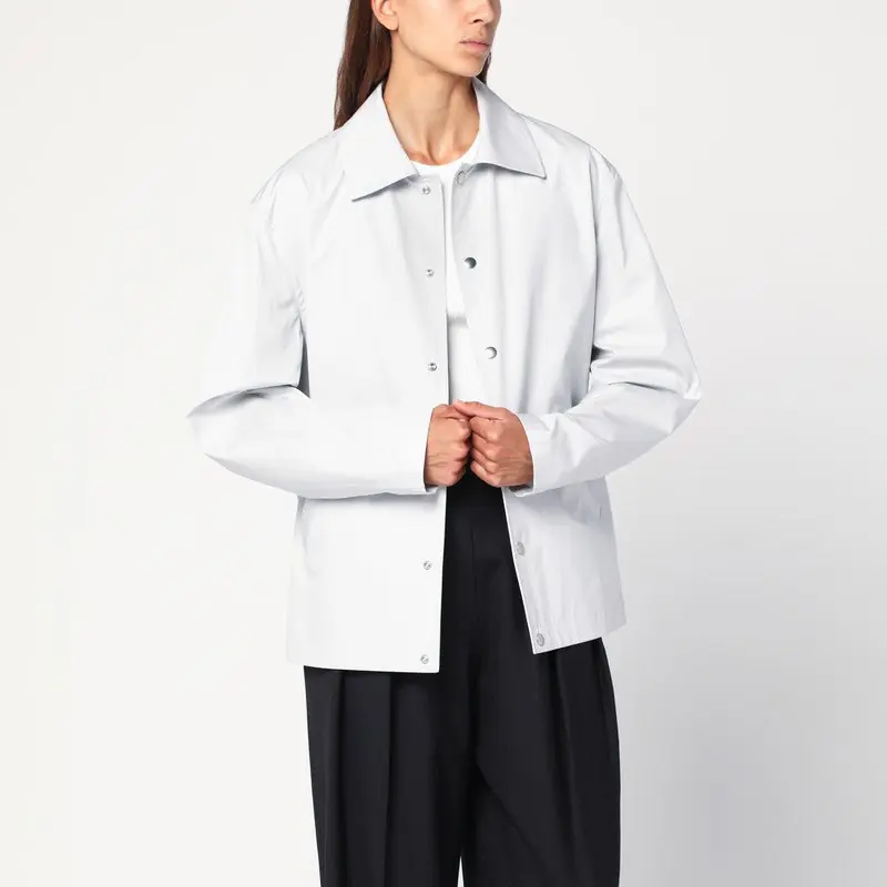 Light Grey Cotton Taffeta Jacket With Logo - Jil Sander