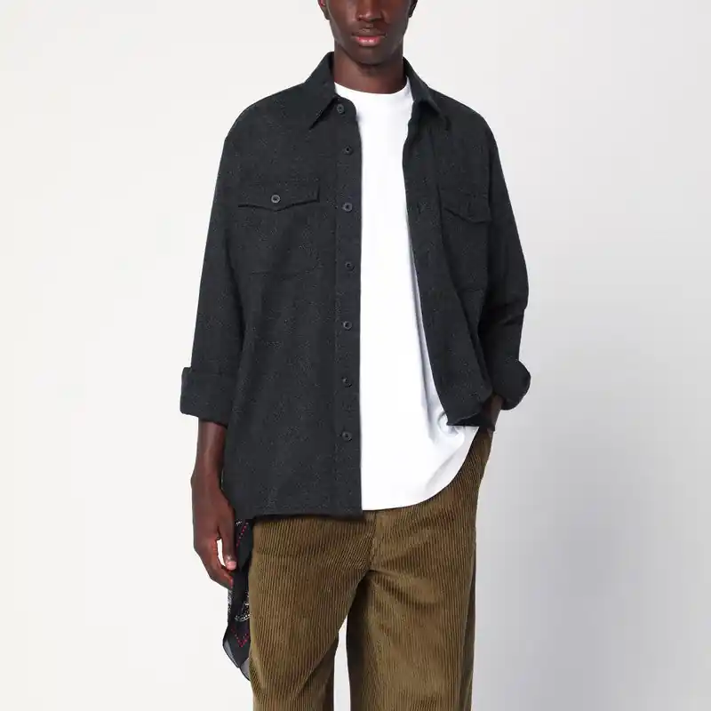 Dark Gray Wool Shirt - Destin