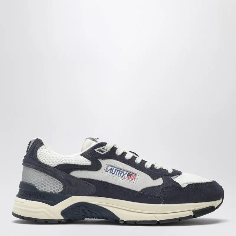 Hyperway Sneakers In Blue And Silver Mesh And Suede - Autry