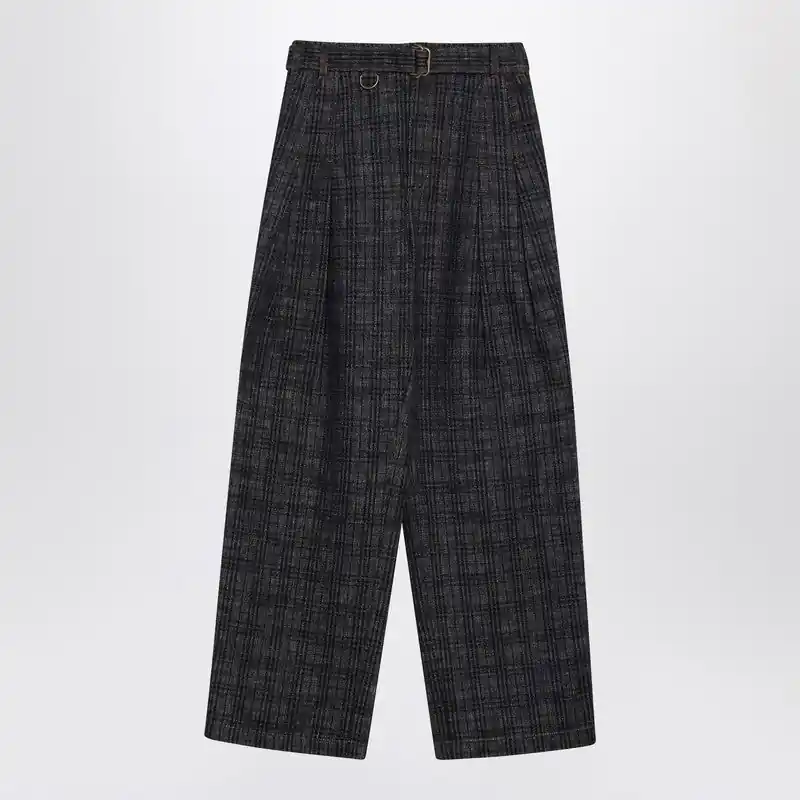 Indigo Jeans In Check Pattern Denim - Burberry