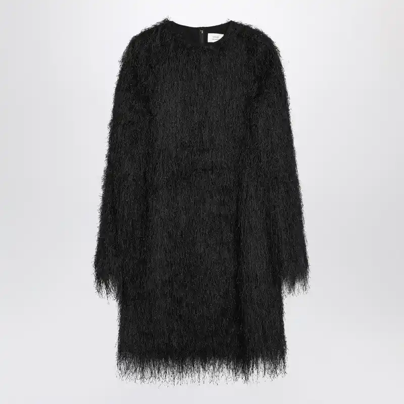 Black Tina Fringed Dress - Loulou De Saison