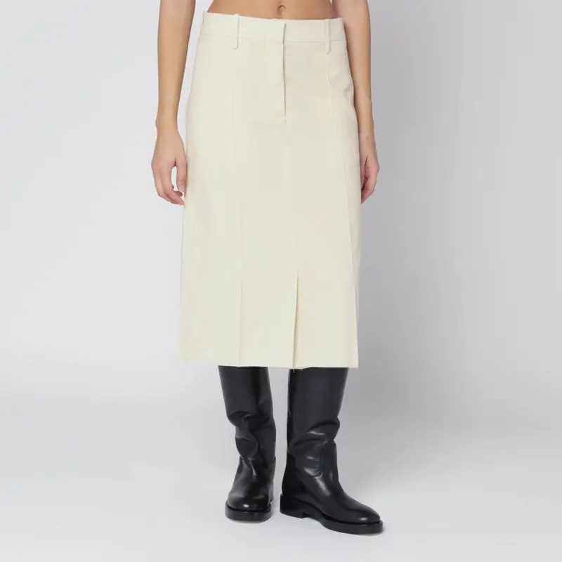 Vanilla-Coloured Wool Skirt