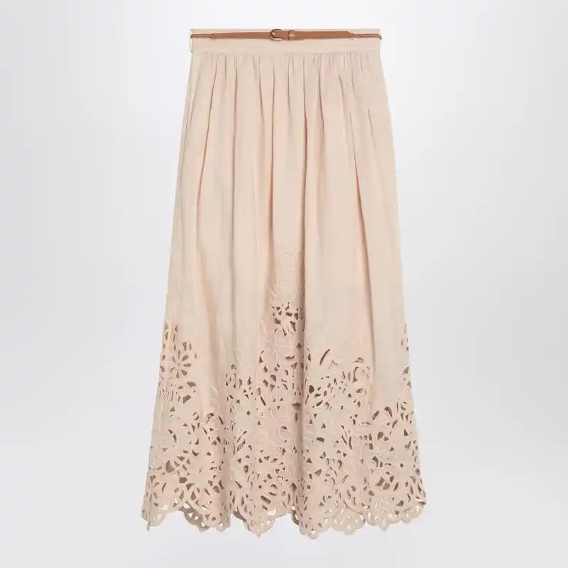 Wylie Cream Colored Midi Skirt - Zimmermann