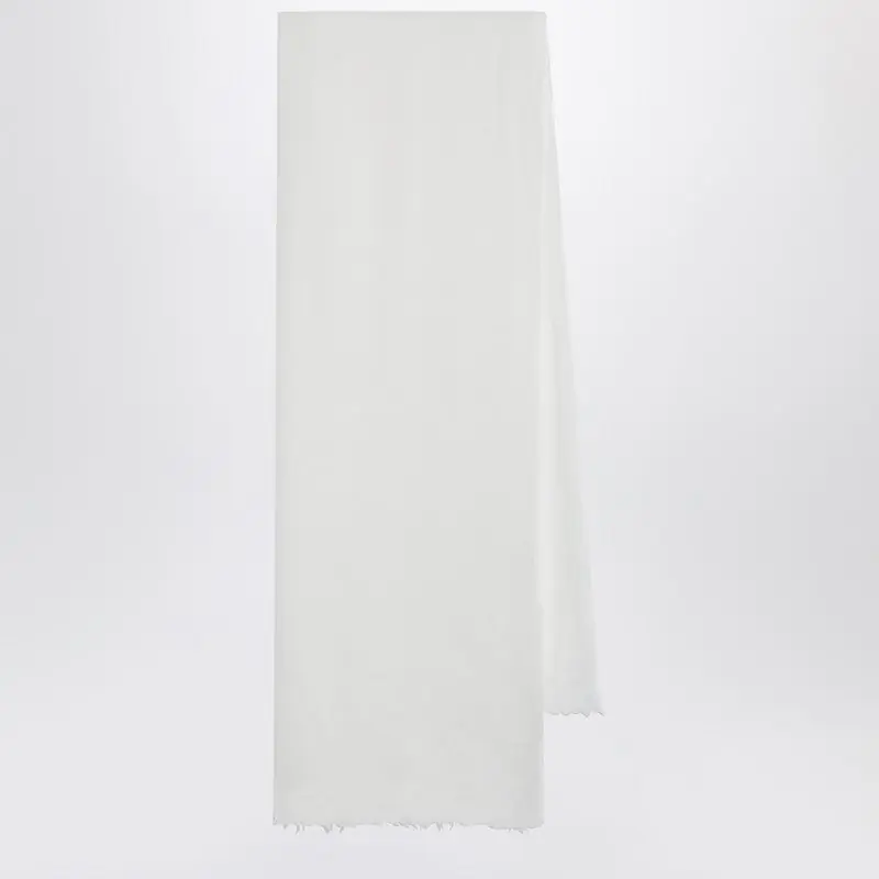 White Silk And Cashmere-Blend Scarf